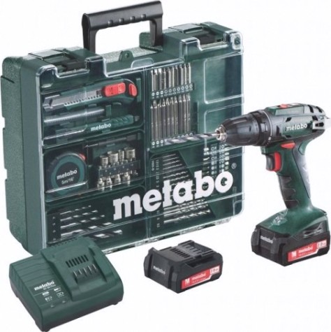 Аккумуляторная дрель-шуруповерт METABO BS 14.4 2х2,0 Ач, с набором оснастки [602206880]