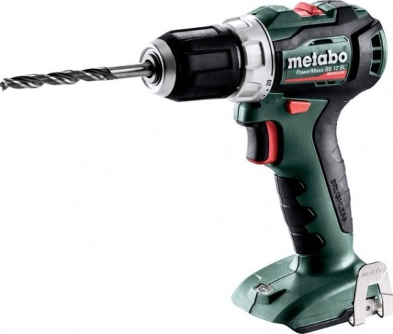 Аккумуляторная дрель-шуруповерт METABO PowerMaxx BS 12 BL бесщеточная, без АКБ и ЗУ, Metaloc [601038840]