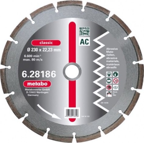 Алмазный диск универсальный METABO 230x22.2мм classic 628186000 [628186000]