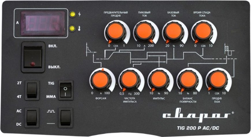 Аппарат аргонно-дуговой сварки СВАРОГ TECH TIG 200 P AC/DC (E101) НАКС РФ [00000093846]