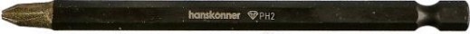 Бита для заворачивания HANSKONNER HKPH2-110 PH2x110мм, сталь S2, Diamond Powder