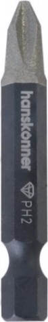 Бита для заворачивания HANSKONNER HKPH2-50-2 ph2x50мм, сталь s2, diamond powder