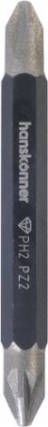 Бита для заворачивания HANSKONNER HKPH2PZ2-65D-2 двустор., ph2xpz2x65мм, сталь s2, diamond powder Бита для заворачивания HANSKONNER HKPH2PZ2-65D-2 двустор., ph2xpz2x65мм, сталь s2, diamond powder