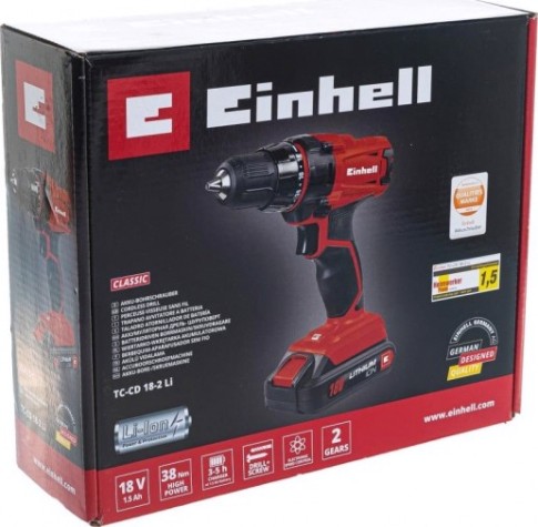 Дрель-шуруповерт аккумуляторная EINHELL TC-CD 18-2 Li (1x1,5Ah) [4513846]