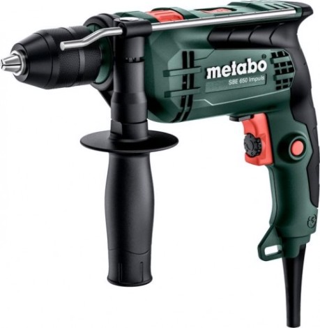 Дрель ударная сетевая METABO SBE 650 Impuls односкоростная, кейс [600743500]