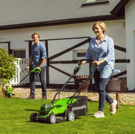 Газонокосилка аккумуляторная GREENWORKS G24X2LM41K2x 41 см [2512607UD]