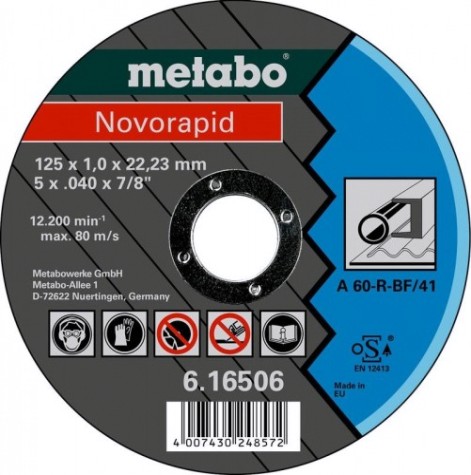 Круг отрезной по металлу METABO 125x1,0x22,23 мм Novorapid [616506000]