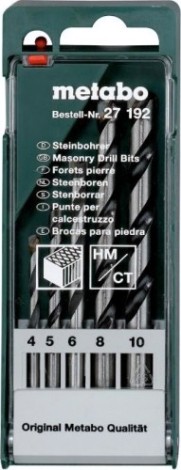Набор сверл по бетону METABO 5 шт. (4-10 мм) НМ pro 627192000 [627192000]