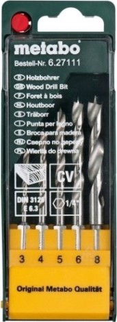 Набор сверл по дереву METABO 5 шт. 6-гр хвостовик 627111000 [627111000]