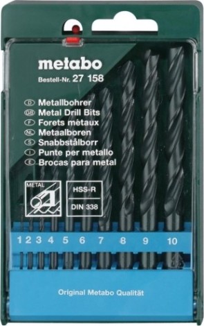 Набор сверл по металлу METABO HSS-R 10 шт. (1-10 мм) 627158000 [627158000]