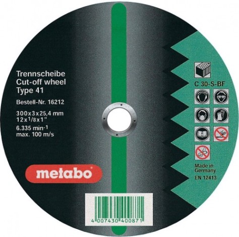 Отрезной круг по камню METABO 150x3,0x22,23 мм прямой С30 [616449000]