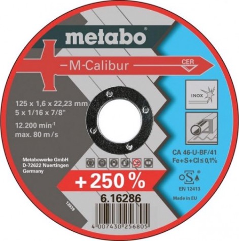 Отрезной круг по металлу METABO 125x1,6x22,23 мм M-Calibur [616286000]