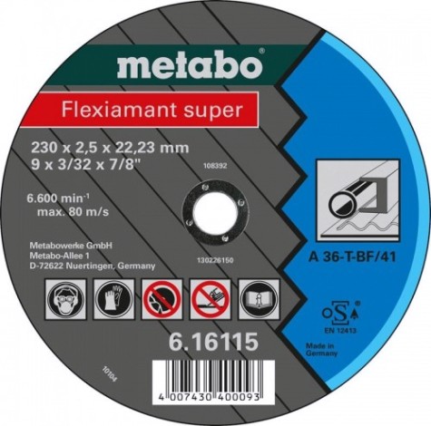 Отрезной круг по металлу METABO 125x2,0x22,23 мм А36Т Flexiamant S [616107000]