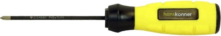 Отвертка крестовая HANSKONNER HK1040-16-PH0-75 алмазн. наконечник