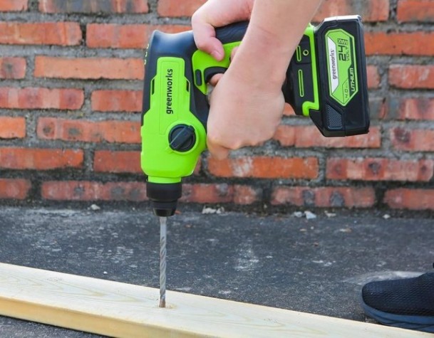 Перфоратор аккумуляторный GREENWORKS GD24SDS1K2 бесщеточный [3803107UA]