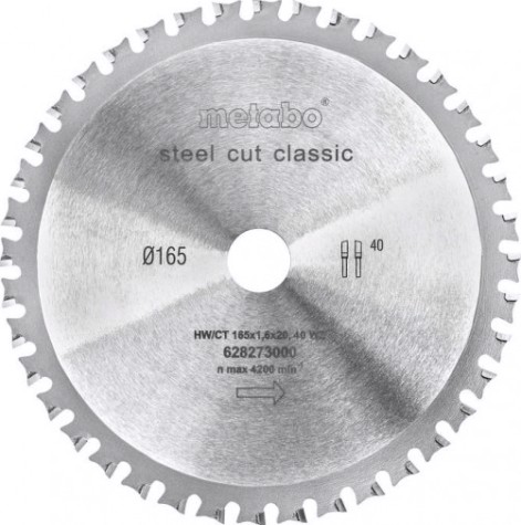 Пильный диск по стали METABO 165x40тх20мм STEEL CUT — CLASSIC [628273000]