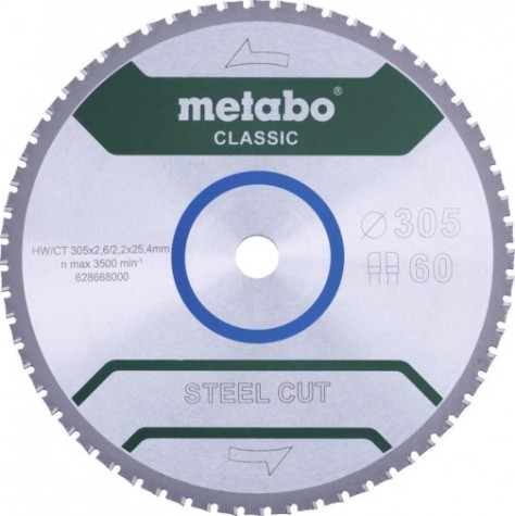 Пильный диск по стали METABO 305x60тх25.4 мм CUT — CLASSIC [628668000]