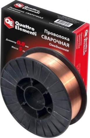 Проволока сварочная омедненная QUATTRO ELEMENTI 0,8 мм, 5,0 кг [770-353]