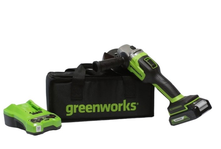Угловая шлифмашина аккумуляторная GREENWORKS GD24AGK2 бесщеточная [3200207UA]