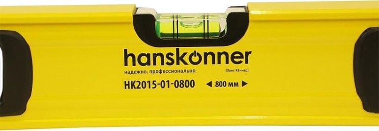 Уровень строительный HANSKONNER HK2015-01-0800 алюм. 800мм, 3 колбы, магнит