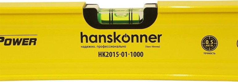 Уровень строительный HANSKONNER HK2015-01-1000 алюм. 1000мм,3 колбы, магнит Уровень строительный HANSKONNER HK2015-01-1000 алюм. 1000мм,3 колбы, магнит