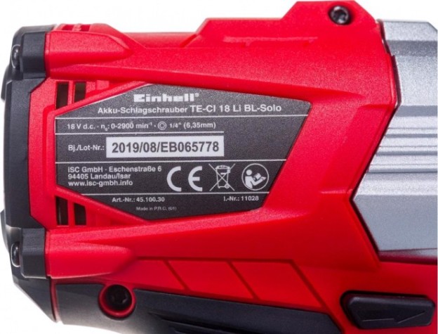 Винтоверт ударный EINHELL TE-CI 18 Li Brushless-Solo аккумуляторный [4510030]